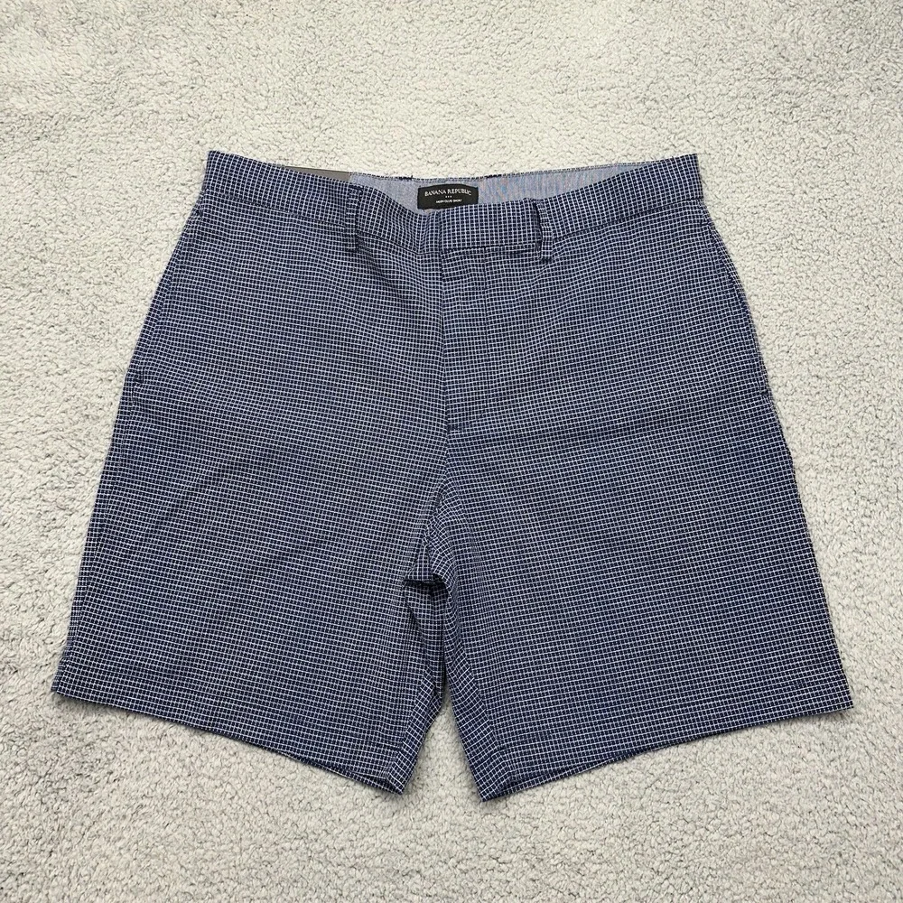 NWT Banana Republic Men's SIZE 35 Multicolor Plaid Flat Front Aiden Club Shorts